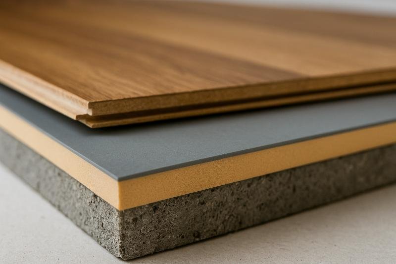 שלוש שכבות רצפה בחתך רוחב